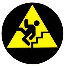 I 1088 S Pozor schody! ( panáčik piktogram na označenie schodov ) 10 x 10 cm