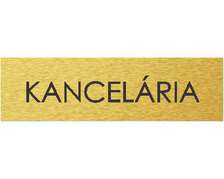Štítok na dvere zlat.mat. 4x14cm text / KANCELÁRIA