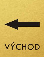 Štítok na dvere zlat.mat. 7x9cm Picto / východ šípka do ľava