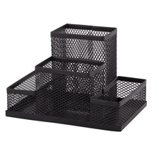 Drôtený stojan na písacie potreby čierny, 4 priehradky 110446/15112