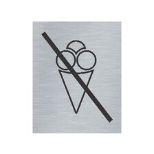 Štítok na dvere strieb.mat. 7x9cm Picto / Zákaz vstupu so zmrzlinou