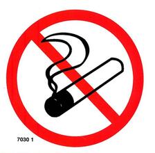 7030 1 S Zákaz fajčiť piktogram samolepka 10 x 10cm
