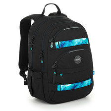 Topgal VIKI fekete iskolatáska kék pántokkal 25037