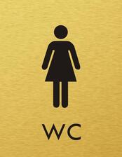 Štítok na dvere zlat.mat. 7x9cm Picto / WC ženy