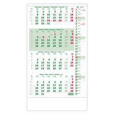 Štvormesačný kalendár zelený s poznámkami 2026, N330-26