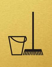 Štítok na dvere zlat.mat. 7x9cm Picto / Miestnosť pre upratovačku