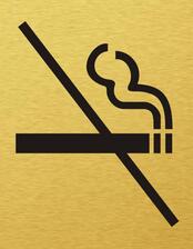 Štítok na dvere zlat.mat. 7x9cm Picto / Zákaz fajčenia