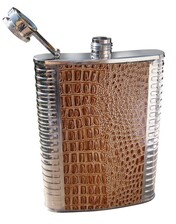 8OZ Ploskačka z nerezu a kože 236 ml