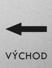 Štítok na dvere strieb.mat. 7x9cm Picto / východ šípka do ľava