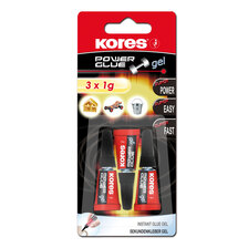 Sekundové lepidlo Kores Power Glue Gel 3×1g