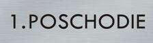 Štítok na dvere strieb.mat. 4x14cm text / 1. POSCHODIE