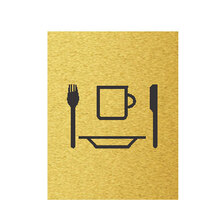 Štítok na dvere zlat.mat. 7x9cm Picto / Kuchynka s jedálnou