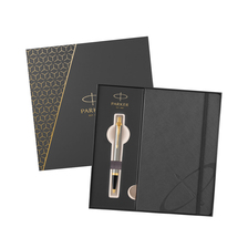 Parker IM Brushed Metal pero GT BP darčeková kazeta so zápisníkom