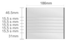 Ac217/BL násten.tabuľa 186x155mm Alliance Classic /46,5+ (5x15,5s)+31