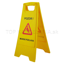 Výstražná žltá tabuľa, &quot; POZOR MOKRÁ PODLAHA &quot;