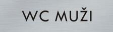 Štítok na dvere strieb.mat. 4x14cm text / WC MUŽI