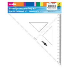 Pravítko trojuholník s ryskou 16 cm, transparentné Junior