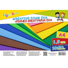 Kreatívna pena GIMBOO Eva A4, 1,5mm 10 farieb