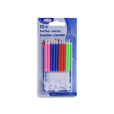 Narodeninová sviečka so stojančekom 5 x 60 mm, 10ks,