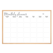 MTP96DM Mesačná plánovacia tabuľa v drevenom ráme 90x60