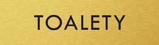 Štítok na dvere zlat.mat. 4x14cm text / TOALETY
