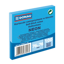 Samolepiaci bloček Donau neónový 76x76 mm modrý 