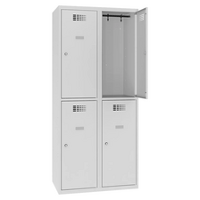 SUS422W Šatníková skriňa 4 priehradky šedá 180x80