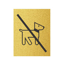 Štítok na dvere zlat.mat. 7x9cm Picto / Zákaz vstupu so psom