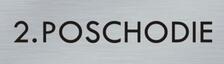 Štítok na dvere strieb.mat. 4x14cm text / 2. POSCHODIE