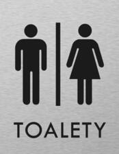 Štítok na dvere strieb.mat. 7x9cm Picto / Toalety ženy + muži