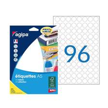 Agipa A5 15mm fehér kör alakú címkék