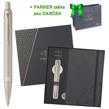 Parker IM Monochrome Champagne GT BP, darčeková kazeta so zápisníkom