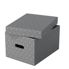 628283 Úložný box stredný šedý 3ks Esselte Home s úchytom