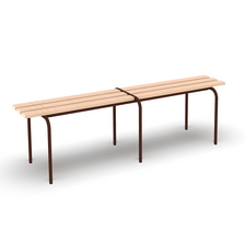 LO16 kovová šatňová lavica 160cm šedá