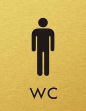 Štítok na dvere zlat.mat. 7x9cm Picto / WC muži