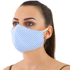 Textilne rúško dvojvrstvové tvarované modrý prúžok, certifikované