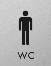 Štítok na dvere strieb.mat. 7x9cm Picto / WC muži