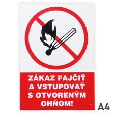 4201 5 P Zákaz fajčiť a vstup.otvor.ohňom tabula A4 