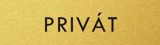 Štítok na dvere zlat.mat. 4x14cm text / PRIVÁT