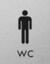 Štítok na dvere strieb.mat. 7x9cm Picto / WC muži