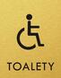 Štítok na dvere zlat.mat. 7x9cm Picto / TOALETY pre vozíčkárov Zlatá matná
