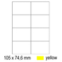 Print etikety farebné pastelové 8, 105 x 74, Žltá pastelová