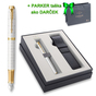 Parker IM Premium biele rastr. plniace pero GT FP, darčeková kazeta Biela