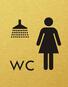 Štítok na dvere zlat.mat. 7x9cm Picto / WC + SPRCHY ženy Zlatá matná