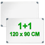 1+1 Biela popisovacia tabuľa na stenu magnetická 120x90cm TM129 Biela