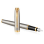 Parker IM brúsený kov plniace pero so zlatým klipom GT FP Strieborná