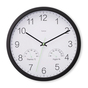 Nástenné hodiny Hama Santorini 30 cm, tichý chod, teplomer/vlhkomer, čierne 185885