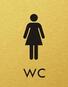 Štítok na dvere zlat.mat. 7x9cm Picto / WC ženy Zlatá matná
