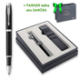 Parker IM Matte BLACK roller CT RB, darčeková kazeta Čierna