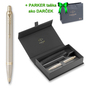 Parker IM Monochrome Champagne GT BP, darčeková kazeta s puzdrom Strieborná